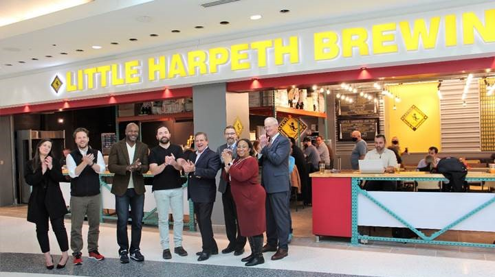 Nashville&rsquo;s Little Harpeth Brewing is among the new arrivals at Nashville International Airport. The founder/CEO Michael Kwas joined airport executives to celebrate the opening of the new 1,564-square-foot taproom in Concourse B last month.