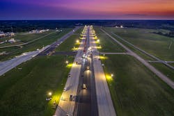 Blue Grass Airport repaved all of Runway 4-22 in one 72-hour period in August. Blue Grass Airport repaved all of Runway 4-22 in one 72-hour period in August.