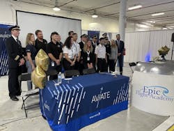 Epic Flight Academy hosted a press conference on Jan. 11, 2022, to announce its partnership with United Airlines. Epic Flight Academy hosted a press conference on Jan. 11, 2022, to announce its partnership with United Airlines.