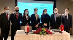 A signing ceremony between ST Engineering and Vietjet was attended by Tan Lee Chew (third from left), president Commercial at ST Engineering; Jeffrey Lam (fourth from left) Commercial Aerospace president at ST Engineering; Ho Ngoc Yen Phuong (third from right), vice president at Vietjet and management from ST Engineering and Vietjet. A signing ceremony between ST Engineering and Vietjet was attended by Tan Lee Chew (third from left), president Commercial at ST Engineering; Jeffrey Lam (fourth from left) Commercial Aerospace president at ST Engineering; Ho Ngoc Yen Phuong (third from right), vice president at Vietjet and management from ST Engineering and Vietjet.