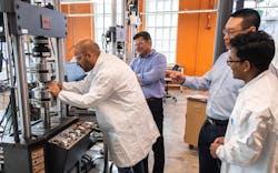 Auburn University is ranked in the top 11% of U.S. research institutions, coming in at No. 100 among 915 universities, according to the National Science Foundation’s recent Higher Education Research and Development, or HERD, Survey. Pictured, scientists in Auburn’s National Center for Additive Manufacturing Excellence conduct fatigue testing on an additively manufactured part. Auburn University is ranked in the top 11% of U.S. research institutions, coming in at No. 100 among 915 universities, according to the National Science Foundation’s recent Higher Education Research and Development, or HERD, Survey. Pictured, scientists in Auburn’s National Center for Additive Manufacturing Excellence conduct fatigue testing on an additively manufactured part.