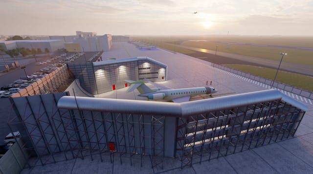 Blast Deflectors Inc. has been selected by Bombardier to design, manufacture and install an aircraft test facility for the new state&dash;of&dash;the art Bombardier Global Manufacturing Centre located at Toronto Pearson International Airport. The ground run&dash;up enclosure will be used for pre&dash;delivery engine testing of all Global business jets.