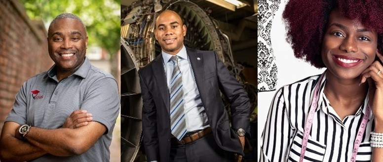 E. Sean Lanier, founder of Resolve Solutions; Reamonn Soto, founder of Sensatek Propulsion Technologies; Tiffany Lewis, founder of TJL Collection