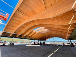 The crown jewel of Portland International Airport’s massive $2 billion expansion is the mass timber roof for the main terminal. The crown jewel of Portland International Airport’s massive $2 billion expansion is the mass timber roof for the main terminal.