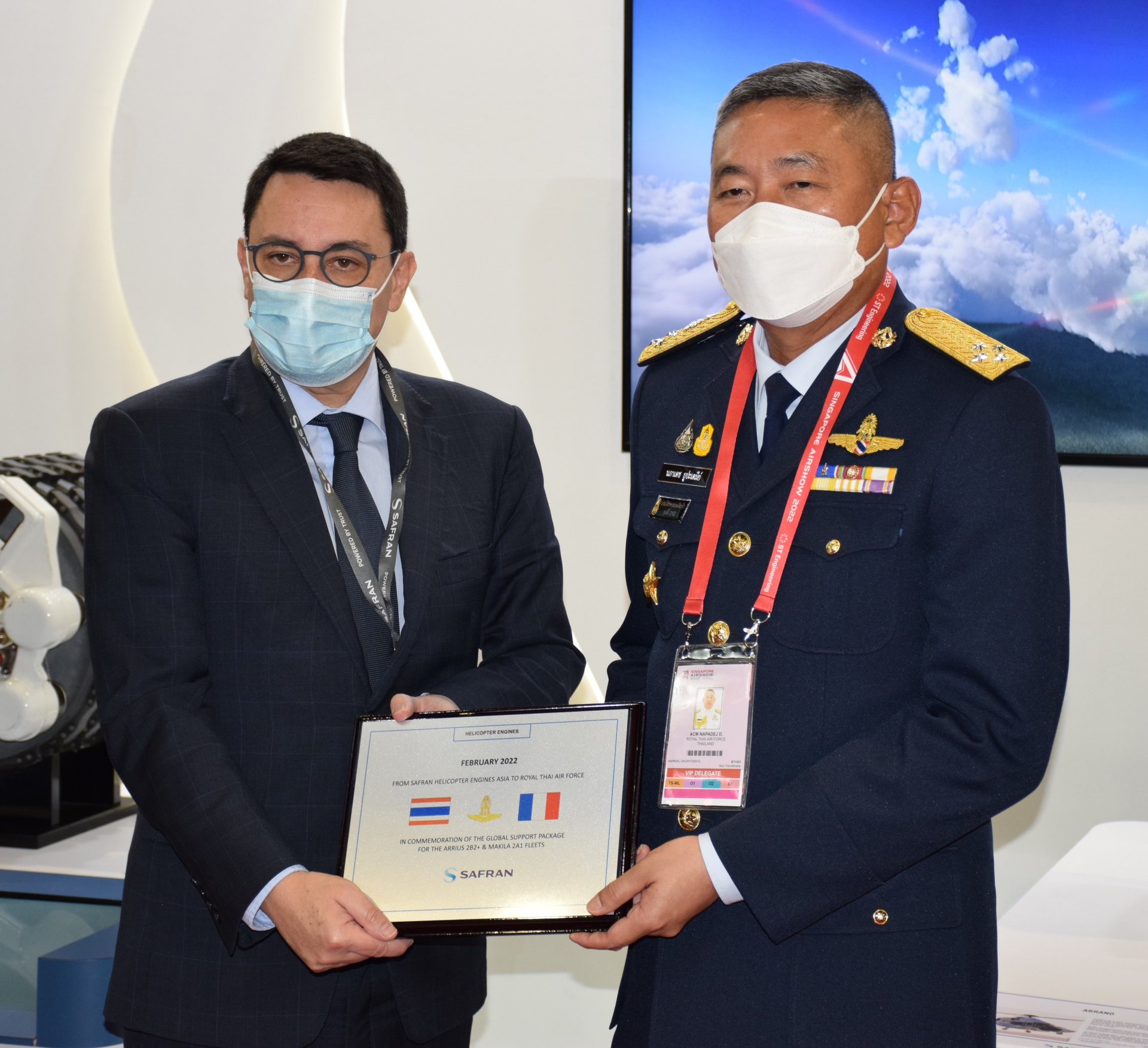 Safran Helicopter Engines and Thai Aviation Industries have signed a contract to support Arrius 2B2Plus of the Royal Thai Air Force (RTAF), and have renewed the existing one intented for their Makila.