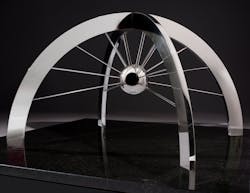 'The Web of Space' sculpture by John Safer. A miniature version of this sculpture is given to the National Air and Space Museum’s Michael Collins Trophy winners every year. 'The Web of Space' sculpture by John Safer. A miniature version of this sculpture is given to the National Air and Space Museum’s Michael Collins Trophy winners every year.