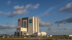 Vehicle Assembly Building after the Space X Crew-2 launch at Kennedy Space Center, in Cape Canaveral, Fla., Friday, April 23, 2021. NASA astronauts Shane Kimbrough and Megan McArthur, as well as France s Thomas Pesquet and Japan s Akihiko Hoshide flew on the SpaceX Falcon 9 rocket.
