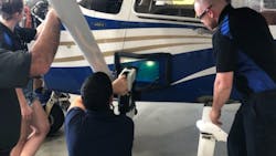 dentCHECK usage on an Embry-Riddle training aircraft. dentCHECK usage on an Embry-Riddle training aircraft.