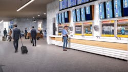 Travelers are already accustomed to monitoring flight information and airport maps, and a new concept would integrate handwashing with this existing signage. Travelers are already accustomed to monitoring flight information and airport maps, and a new concept would integrate handwashing with this existing signage.