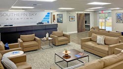 While the runway was under construction, Southern Sky Aviation took the opportunity to upgrade its FBO facilities. While the runway was under construction, Southern Sky Aviation took the opportunity to upgrade its FBO facilities.