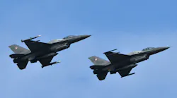 Polish F-16 fighters during air force exercises on Starokostyantyniv military airbase on Oct. 12, 2018.