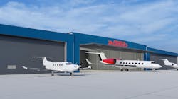 Cutter Aviation has broken ground on a $12 million hangar complex at Phoenix Deer Valley Airport. The first phase of the 60,000-square-foot structure is expected to be completed by early 2023. Cutter Aviation has broken ground on a $12 million hangar complex at Phoenix Deer Valley Airport. The first phase of the 60,000-square-foot structure is expected to be completed by early 2023.