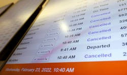 About a fifth of all flights in and out of DFW International Airport -- about 350 in all -- were canceled Monday, according to flight-tracker Flightaware.com. About a fifth of all flights in and out of DFW International Airport -- about 350 in all -- were canceled Monday, according to flight-tracker Flightaware.com.