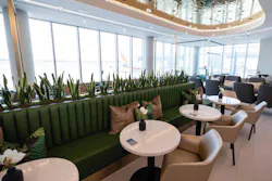 Customers at new airport lounge The Club CLT can order food directly to their tables. Customers at new airport lounge The Club CLT can order food directly to their tables.