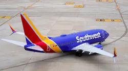 A Southwest Airlines flight taxis to the runway at Dallas Love Field on Thursday, Jan. 7, 2021, in Dallas.