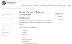 Figure 1. FAA Maintenance HF Website Home Page Figure 1. FAA Maintenance HF Website Home Page