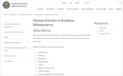 Figure 1. FAA Maintenance HF Website Home Page Figure 1. FAA Maintenance HF Website Home Page
