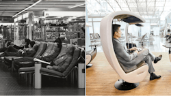 From leather-upholstered recliners to futuristic cocoons: nowadays, passengers not only find chairs that offer comfortable seating but also useful features, such as chargers for smartphones and tablets.