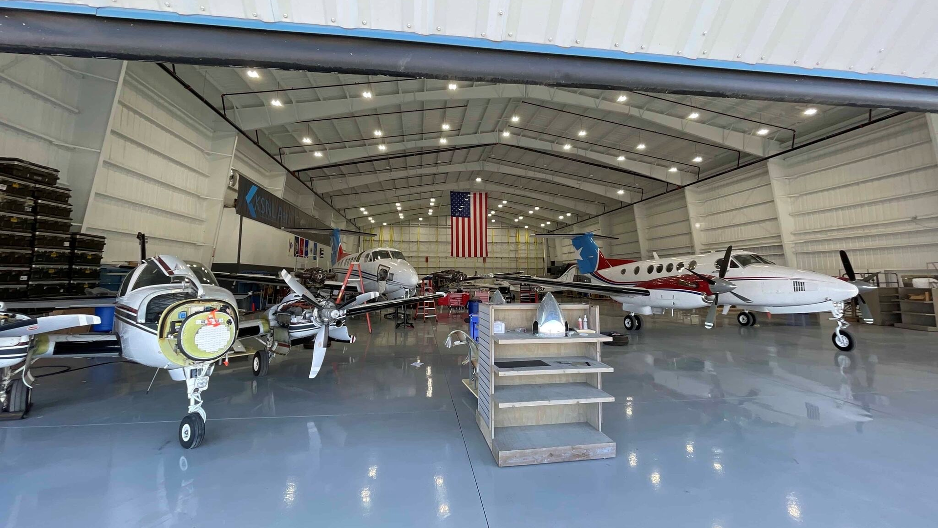 KSNL Aero's hangar.