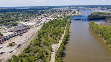 Drone image of The Corporal Jason G. Pautsch Vertiport site (March 2021, prior to construction).