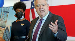 JetBlue CEO Robin Hayes announced Tuesday that the airline will begin flying from Boston to London on April 5, 2022, in BOSTON, Massachusetts.