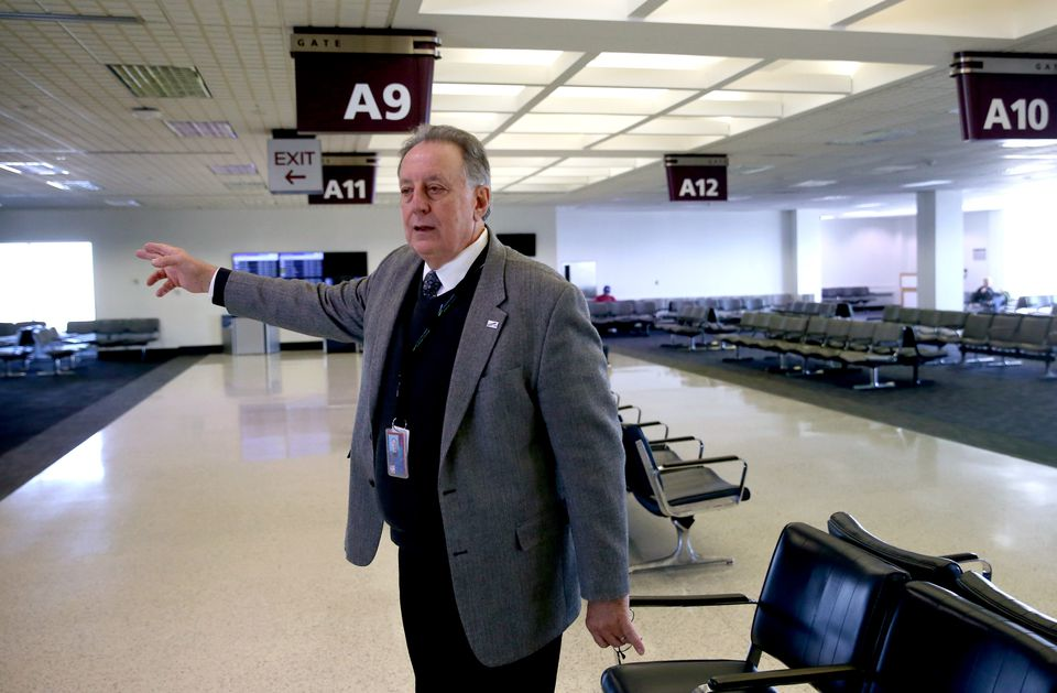 Airport director Robert Kennedy gives a tour of the airport in 2018. Kennedy announced his retirement Tuesday.