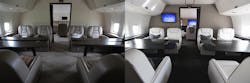 Before and after -- VIP Completions, providers of aircraft completions and refurbishment services, and client John H. Ruiz, entrepreneur, businessman and attorney, unveiled the interior of a Boeing 767 that VIP Completions has delivered to Ruiz. Before and after -- VIP Completions, providers of aircraft completions and refurbishment services, and client John H. Ruiz, entrepreneur, businessman and attorney, unveiled the interior of a Boeing 767 that VIP Completions has delivered to Ruiz.