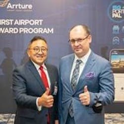 Song Hoi See, Founder of Arrture and CEO of Plaza Premium Group, pictured with Berk Albayrak, CEO of Sabiha G&ouml;k&ccedil;en International Airport at ISG PORTPAL&rsquo;s partner&rsquo;s event.
