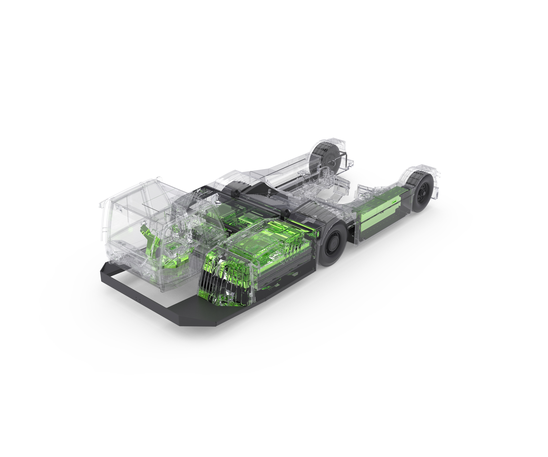 The insides of Goldhofer&rsquo;s new PHOENIX towbarless aircraft tractor.