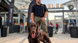 Koosa, a Global K9 Protection Group canine, and handler Jose.