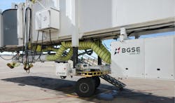 B GSE organizes its PCA units and the hose management systems, both single and dual arrangements, to provide additional space under the passenger boarding bridge. B GSE organizes its PCA units and the hose management systems, both single and dual arrangements, to provide additional space under the passenger boarding bridge.