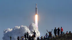The crowd cheers at Playalinda Beach in the Canaveral National Seashore, just north of the Kennedy Space Center, during the launch of the SpaceX Falcon Heavy rocket, Tuesday, Feb. 6, 2018. Playalinda is one of closest public viewing spots to see the launch, about 3 miles from the SpaceX launchpad 39-A. The crowd cheers at Playalinda Beach in the Canaveral National Seashore, just north of the Kennedy Space Center, during the launch of the SpaceX Falcon Heavy rocket, Tuesday, Feb. 6, 2018. Playalinda is one of closest public viewing spots to see the launch, about 3 miles from the SpaceX launchpad 39-A.