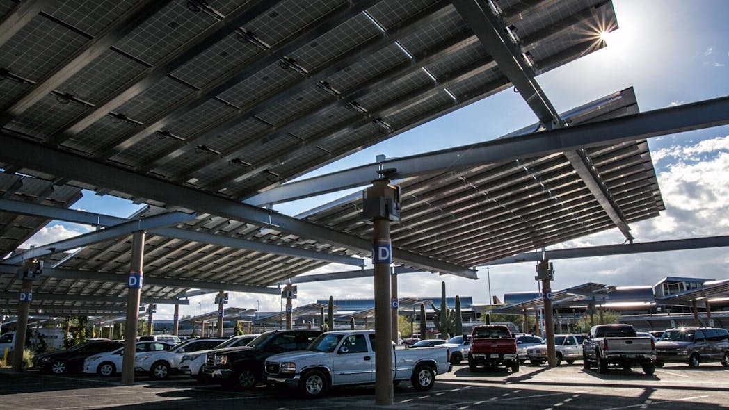 Airports installing their own solar panels face less regulatory hoops than leasing land to outside entities