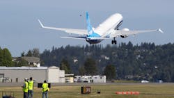 The final version of the 737 Max, the Max 10, takes off from Renton Airport in Renton, WA on its first flight Friday, June 18, 2021.