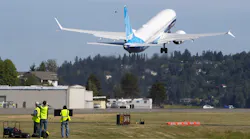 The final version of the 737 Max, the Max 10, takes off from Renton Airport in Renton, WA on its first flight Friday, June 18, 2021.