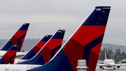 Delta jets are lined up at Los Angeles International Airport. Delta has introduced its Airbus Air321neo jet, along with its routes. Delta jets are lined up at Los Angeles International Airport. Delta has introduced its Airbus Air321neo jet, along with its routes.