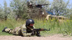 A Ukrainian army serviceman takes part in the Sea Breeze drills at the shooting range in the Kherson region of Ukraine on July 2, 2021. Sources say that parts of the Kherson region and others could be targeted by Russian President Vladimir Putin for annexation.