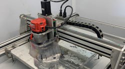 Blackhawk&apos;s CNC Machine for antenna doublers and instrument panels.
