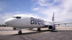 An Avelo 737 at Hollywood Burbank Airport on Tuesday, April 26, 2022. Avelo Airlines launched one year ago operating out of Hollywood Burbank Airport and is now staffed by more than 400 employees. It has more than doubled its travel destinations to 27.
