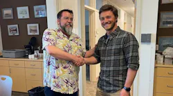 Photo (Left to Right): AOC President, Kevin Alexander, presents Brian Grams with the 2022 scholarship.