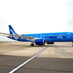 Breeze Airways debuted its new fleet of Airbus A220-300 aircraft today, with inaugural service from Richmond, Virginia, to San Francisco, California, the airline&rsquo;s first of 17 planned transcontinental flights this summer.