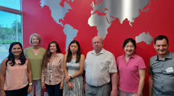 Cargo iQ members participated in the interactive training at the Schenker facility in Phoenix, Arizona. (Left to right) Laura Rodriguez (Cargo iQ); Barbara England; Robin Czap: Julie Winkle (Schenker); Lothar Moehle (Cargo iQ); Zheng Lei (Delta Airlines Cargo); Klaas Kurz (Schenker).