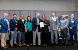 Pictured from left to right: Michael Fox, Chairman, NC Board of Transportation; Matt Jones, NCDOT Division 9 Deputy Traffic Engineer; Andrew Perkins, Vice Chairman, NC Board of Transportation; Rachel Bingham, NCDOT Division of Aviation Deputy Director/Manager of Aviation Development; Rick Phillips, Chairman of the Davidson County Airport Karel Van Der Linden, Airport Manager, Davidson County Airport ; Bobby Walston, NCDOT Division of Aviation Director; Michael Player, Project Engineer, Talbert, Bright & Ellington J.; Eric Boyette, NCDOT Secretary of Transportation.