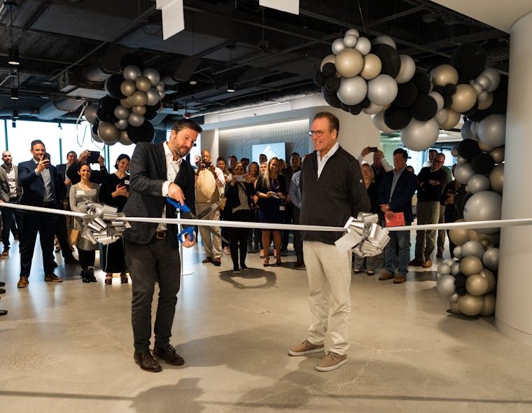 Taking part in the ribbon cutting ceremony for the new space were Graham Allen and Kirk Allen, Sloan co-presidents and CEOs and fourth generation descendants of company founder William Elvis Sloan.