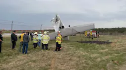 A small plane crashed into a fence alongside County Route 530 at Ocean County Airport in Berkeley on Sunday, May 1.