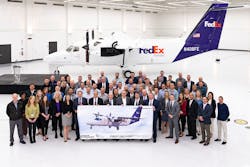 Textron Aviation announced today the first delivery of the Cessna SkyCourier twin utility turboprop to FedEx Express.
