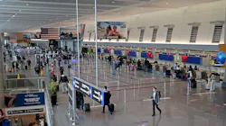 BOSTON, MA - March 24: Boston’s Logan Int. Airport Terminal A on March 24, 2022 in BOSTON, Massachusetts.