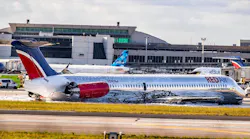 RED flight No. 203 from the Dominican Republic crash-landed at Miami International Airport on June 21 after a landing-gear malfunction.