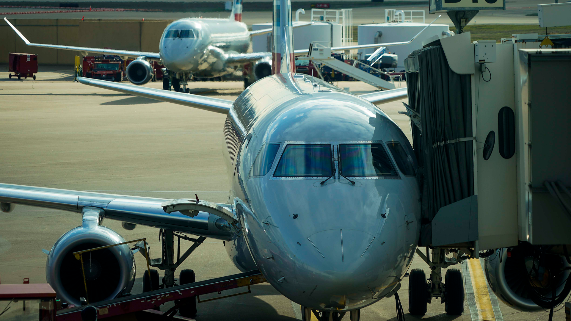 American Eagle planes are seen parked at DFW International Airport terminal B in March.