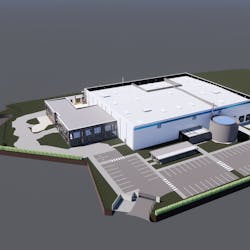 A CAD drawing of the future application support center. PPG will invest $17 million to build an aerospace application support center in Toulouse, France that will begin operations in the fourth quarter of 2023.